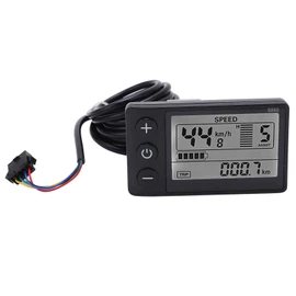 Medidor de pantalla LCD de bicicleta eléctrica, panel de control de pantalla LCD de 24V 36V 48V Ebike con enchufe SM, kit de conversión de medidor de pantalla de bicicleta eléctrica a prueba de agua