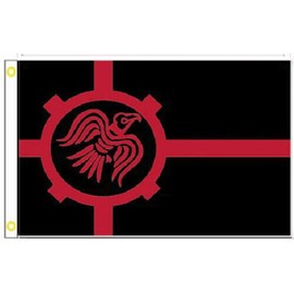 Trade Winds 3X5 NORDIC VIKING RAVEN RED BLACK FLAG BANNER 100D W/GROMMETS