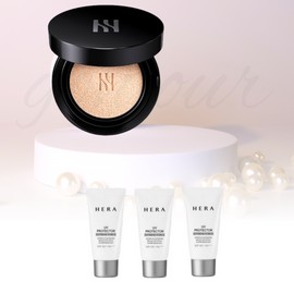 Hera Black Cushion Original 15g 21N1 Vanilla + Hera Extreme Force Leisure Sports Sun Cream 45ml (3 pieces of 15ml) Set / 헤라 블랙 쿠션 본품 15g 21N1 바닐라+ 헤라 익스트림포스 레포츠 선크림 45ml (15ml 3개) 구성 세트
