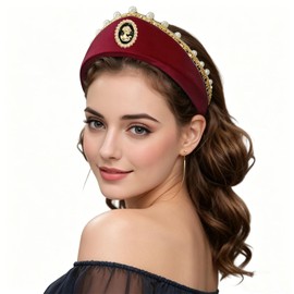 Unykaflor Vintage Anne Headwear,Elizabethan Tudor Headpieces Princess Head Coronet Headband Hair Accessories