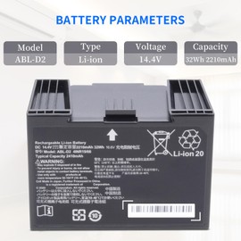 ABL-D2 Battery Compatible with iRobot Roomba i3 i3+ i3 Plus 3150 i4 i4+ i4 Plus 4150 i5 i5+ i6 i6+ i7 i7+ i7 Plus 7150 i8 i8+ Series, for Roomba Combo j5 j7+ j9+Series Robots, ABL-D2A DC 14.4V 2210mAh