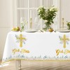 Lianxuia 3Pcs God Bless Baptism Tablecloth, 54 x 108 Inch