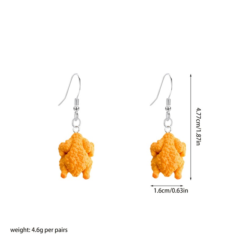 YISXVD Cute Mini Chicken Leg Fried Chicken Earrings Fun Simulation