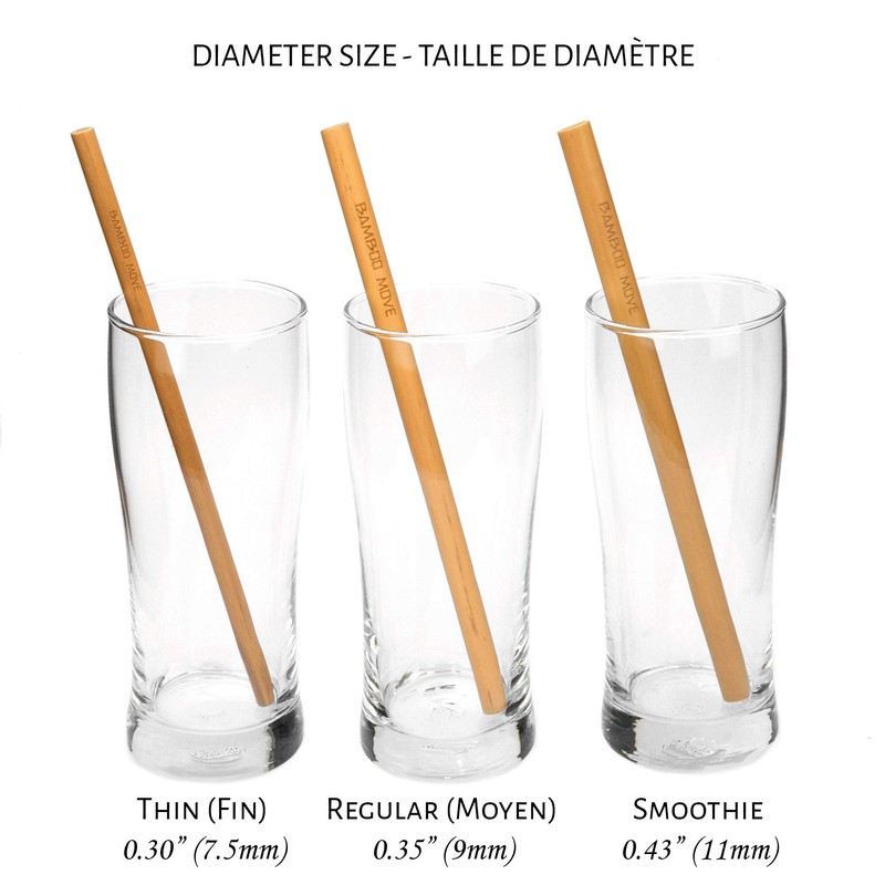 Pack of 3 Bamboo Straws - Move Line by Bamboo