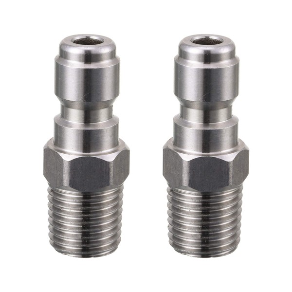 Tool Daily Pressure Washer Coupler, Quick Connect Plug, 1/4 Inch Male NPT Fitting, 5000 PSI, 2-Pack