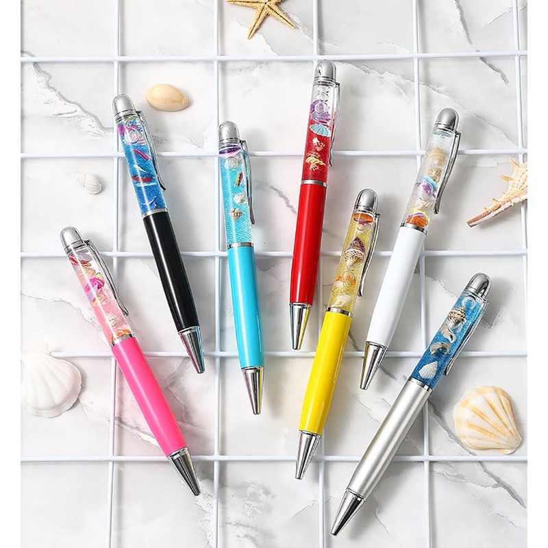 Gullor 5 Pieces Retractable Ballpoint Pens, Bling Dynamic Floating Liquid