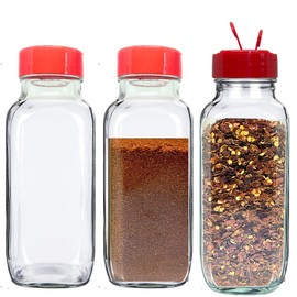 JARMING COLLECTIONS 16 oz Glass French Square Spice Jars with Shaker Lids - Elegant Design for Food Storage and Kitchen Organization - Enhance Your Spice Storage – Made in USA