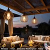 Hanging Pendant Lights, Battery Operated Outdoor Chandelier with Warm White