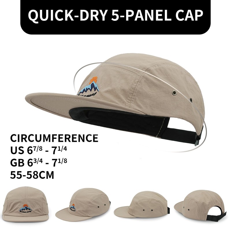 Clakllie Quick Dry 5 Panel Cap Quick-Drying Baseball Cap for