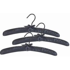 Black Satin Padded Hangers (Set of 5)