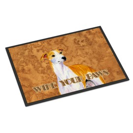 Caroline's Treasures LH9449JMAT Whippet Wipe Your Paws Door Mat, Indoor Rug or Outdoor Welcome Mat 24x36 Doormat, 24H X 36W, Multicolor