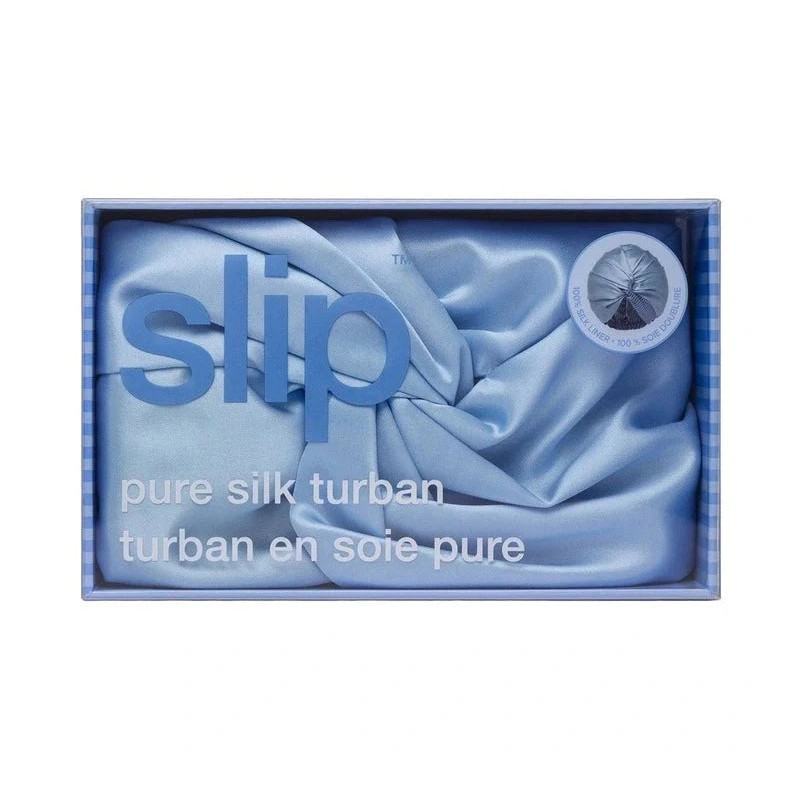 Slip Pure Silk Turban, Cornflower
