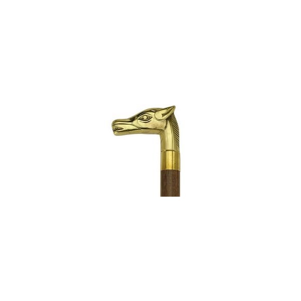 Unisex Horse Head Cane Walnut Maple, Solid Brass Handle -Affordable Gift! Item #HAR-9112607