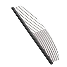 6.5 Inch Professional Crescent Coarse Grooming Pet Comb Lightweight Wide/Fine Tooth Butter Comb for Dogs & Cats Removing Tangles, Knots,Flea,Undercoat,and Excess Hair, Rounded Corners Design for Safe