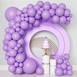 Balloons Purple, Pack of 84 Balloons Birthday Garland Set of Balloons Purple 18 Inches 12 Inches 10 Inches 5 Inches, Helium Purple Balloons for Wedding, Birthday, Baby Shower, Graduation, Decoration