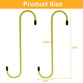 Auvotuis 2 Pcs Brake Caliper Hanger Hooks, Steel Brake Caliper Hangers, Rubber Tips with Powder Coated, Work for Braking, Bearing, Axle and Suspension (Yellow)