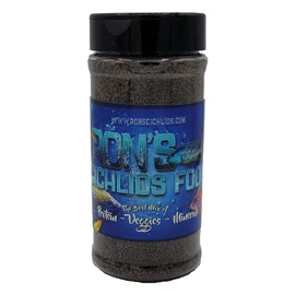 RON'S CICHLIDS African Cichlid Fish Food, Premium Tropical Fish Food Pellets with Protein, Veggies & Fruits for Healthier, Brighter & Bigger Tropical Fish & Cleaner Tanks, Mbuna Blend, 12 OZ