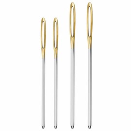 4 Pieces Blunt Steel Large-Eye Needles - Perfect for Sewing, Yarn Knitting, Tapestry, Darning or DIY Crafting - Includes Bodkin Needle and Darning Needles for Wool,Needles for Sewing