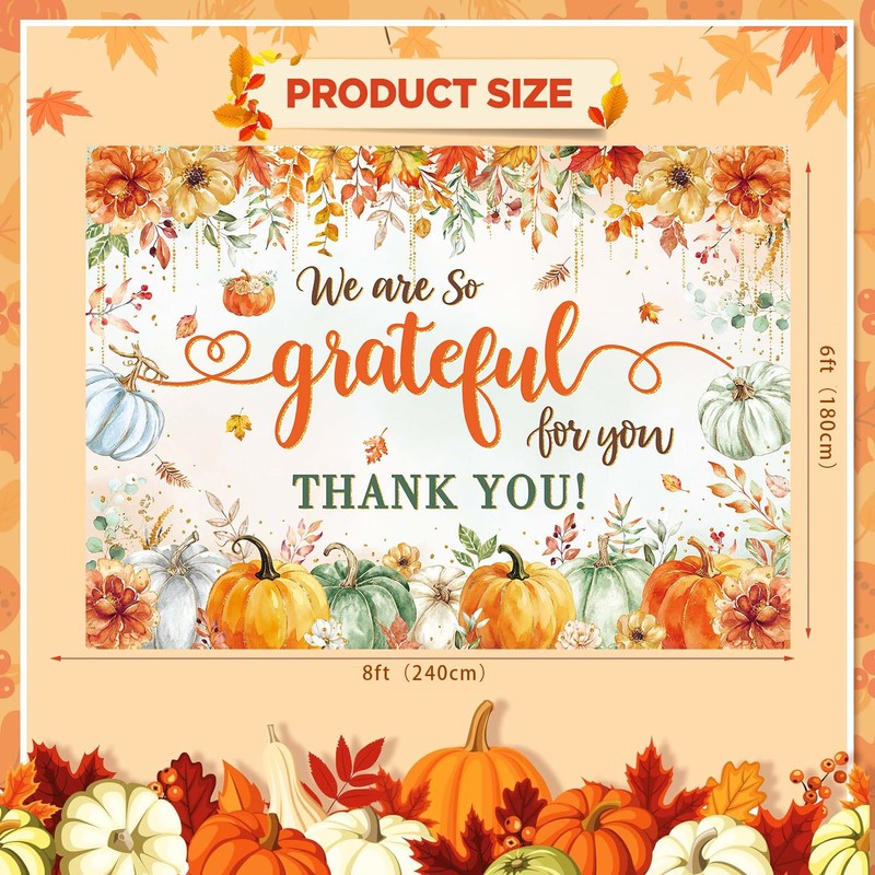Grateful Thanksgiving Backdrop 8x6FT We are So Grateful for You