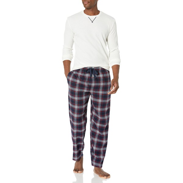 Wrangler Men's Waffle Knit Top and Flannel Pajama Pant Pajama