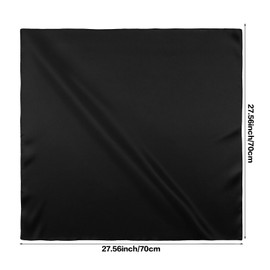 COMNICO Satin Head Scarf, Like Silk Square Scarf Sleeping Hair Wrapping Bandana Head Scarf Neck Scarf for Women Girls (27.5 In, Black)(Black solid color)