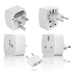 Pack of 2 Plug Adapter Socket Travel Plug, US to EU Adapter, Adapter UK to EU Travel Adapter, China Germany Plug, UK Adapter to EU, Universal Adapter for USA, UK, China