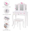 UTEX Kids Vanity Table and Chair Vanity Set with Mirror