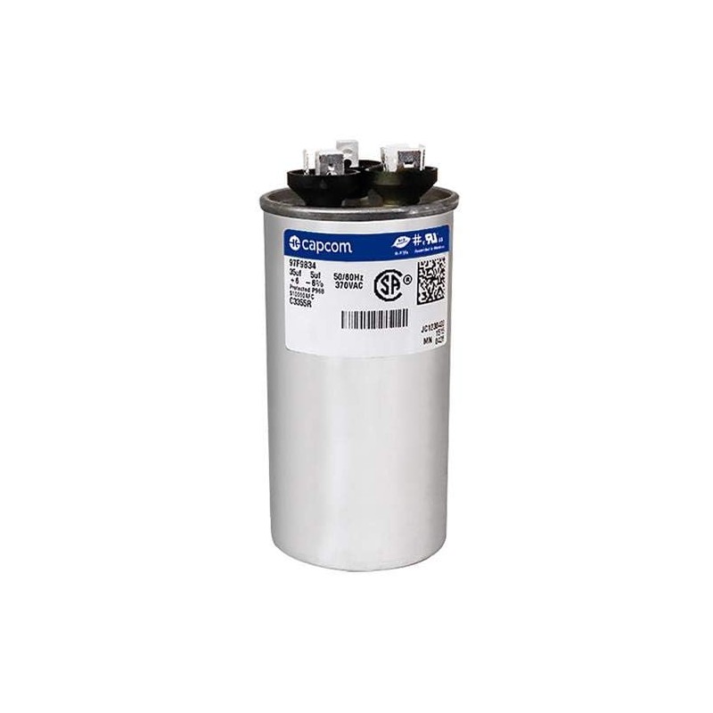 Genteq C3355R Capacitor Dual Run Round 35/5 UF MFD 370V