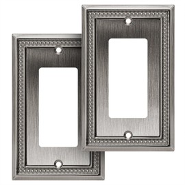 Henne Bery Sunken Pearls Decorative Wall Plate Switch Plate Outlet Cover (Single Decorator, 2 Pack, Heirloom Silver)