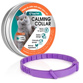 Trail Tail Calming Collar for Cats, Pheromone Collar for Cat Anxiety Relief, 60 Days Adjustable Waterproof TPE, Cat Calming Collars Helps Calm During Loud Noises and Separation (Purple, 1 Pack)