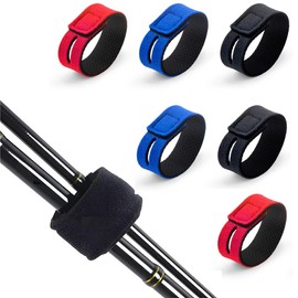 SUJEBKC Pack of 6 fishing rod bands, fishing tackle, elastic fishing rod, tie, 3 colours, fishing rod rubber band