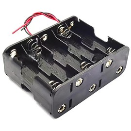 AIMPGSTL 10 x 1.5V AA Battery Holder Case Box with Black Red Storage Boxes Plastic