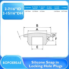 BOPOREAE 2 Pcs 75 mm Silicone Rubber Plugs Snap in Locking Hole Plugs for 75 mm (2-15/16") Round Holes, Flush Type Rubber Stoppers, Flexible Tube Pipe End Caps Covers, Waterproof Sealing Plugs, White