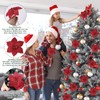CEWOR 12 Pcs Christmas Poinsettia Artificial Flowers Flannel Christmas Tree