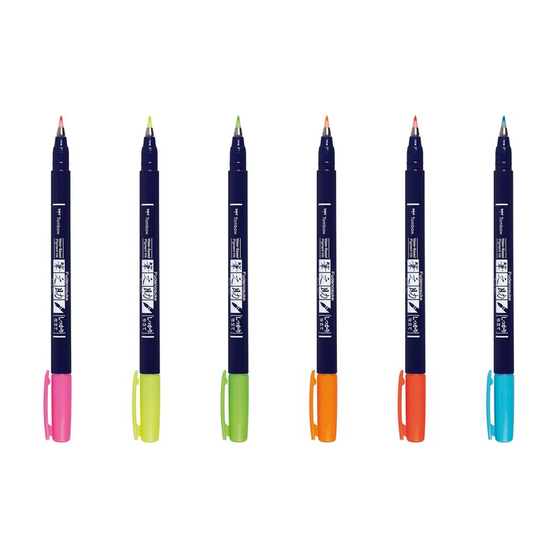 Tombow ws-BH92 Brush Pen Fudenosuke Neon Green Hard Tip