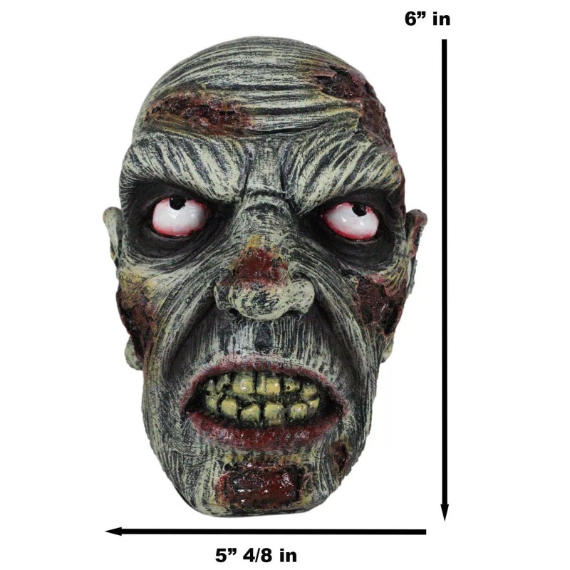 Apocalypse Zombie Undead Walker Skull With Peeling Flesh Rotten Teeth