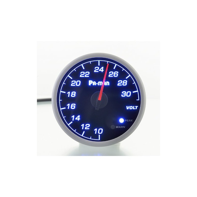 pa-man 電圧メーター DC12/24V アナログ表示 高精度/視認性良 モニタリング 警告ランプ付 運転席 PMBT24