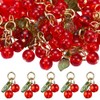 LEGENTLISUR 40Pcs Cherry Charms Pendants 3D Acrylic Charms with Loop