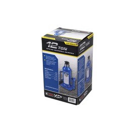 K Tool International XD63213 12 Ton Hydraulic Bottle Jack for Garages, Repair Shops, and DIY, 24,000 lbs. Capacity, Lift Range 8.46"-15.75", Heavy Duty Steel, Load-limiting/Bypass Valves, Blue