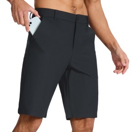 SNOWTEN Men's Classic Fit 11 Inch Golf Shorts Lightweight Quick-Dry Stretch Fabric with 4 Pockets for Hiking Casual Work Darkgrey 38
