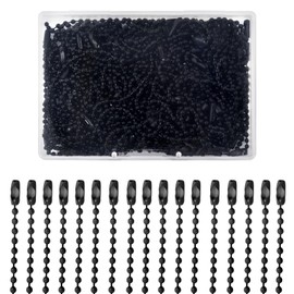 Lemonkey 100Pcs Ball Beads Chain Bulk - Black Keychain Rings Metal, 4 Inch Dog Tag Small Chain With Connectors for Hanging Decoration