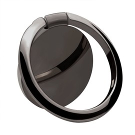 OBHEI Metal Cell Phone Ring Holder Finger Ring Stand, 360 Degree Rotation Ring Kickstand Grip Holder for Magnetic Car Mount, Black