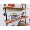 Anynice 6 Tier Industrial Ladder Pipe Shelf Bookcase, Rustic Wall