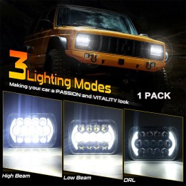 Unbranded 5X7"7x6 inch Rectangle LED Headlight Hi/Lo Beam DRL For Toyota Pickup Truck 1PC