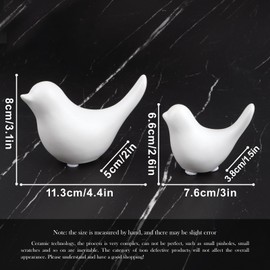 Notakia Small Birds Statues Home Decor Modern Style Birds Decorative Ornaments for Living Room, Bedroom, Office Desktop, Cabinets (2Pcs White Birds)