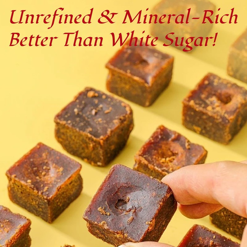 Brown Sugar Cubes, 250g/8.82oz Handmade Ancient Black Sugar, Deep Molasses