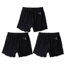 Masonanic 3-Piece Set, Kids, Girls, Inner Shorts, Ribbon, Inner Pants, Children, Boxers, 3/4 Length, Prevents Flickers, Black, Skin Color, Pettiy Pants, Elementary School Students, Black x 3 pieces