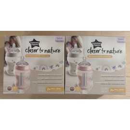 Tommee Tippee 2X Tommee Tippee Closer To Nature Baby Bottles 9oz 2 Count Breast-Like Nipples