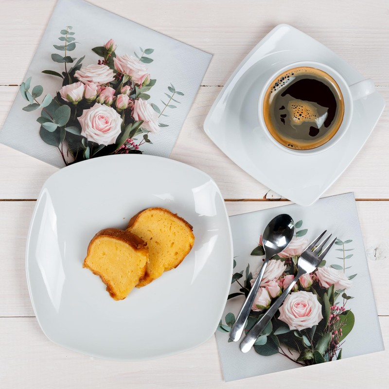 HEKU 100 napkins, 3-ply, 33 x 33 cm, rose bouquet,