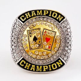 Poker Champion Ring Trophy Award Winner MVP Collectible Gift Championship Ring (size 11)